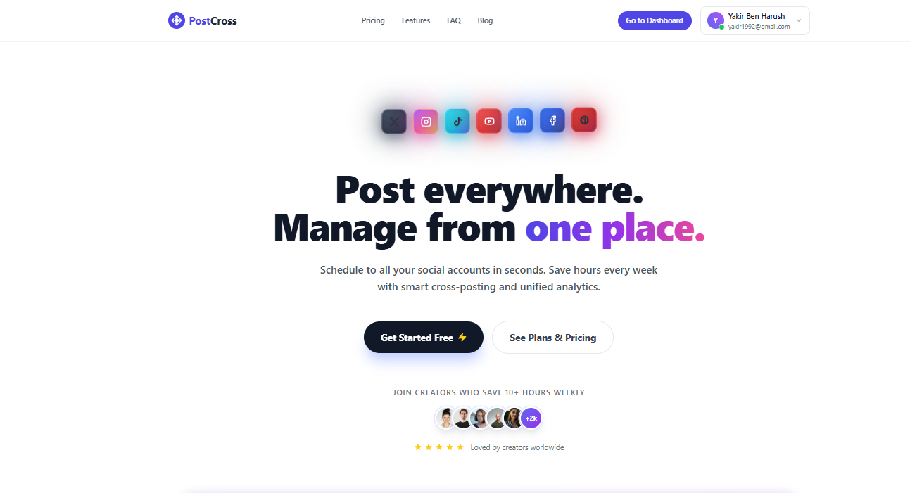 Post-Cross - Social Media SaaS